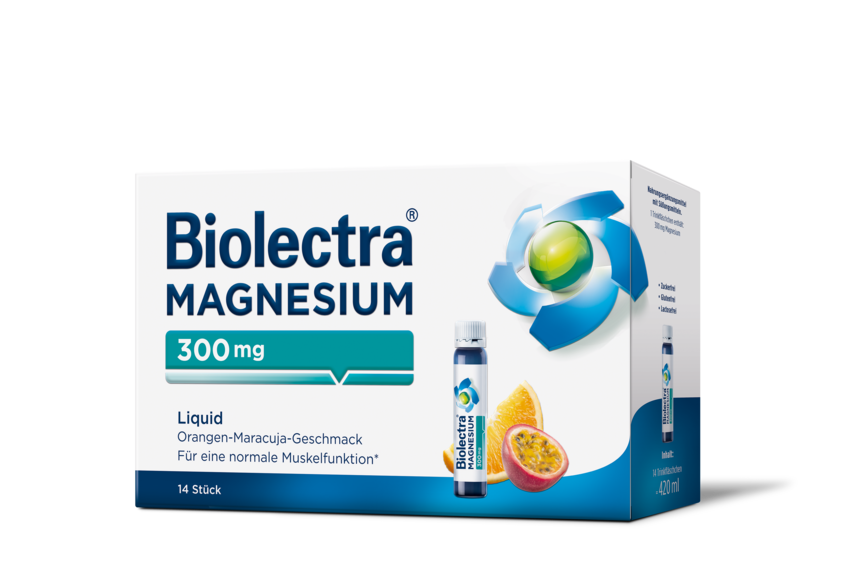 Packshot der Biolectra® Magnesium 300 mg Liquid 14 Fläschchen